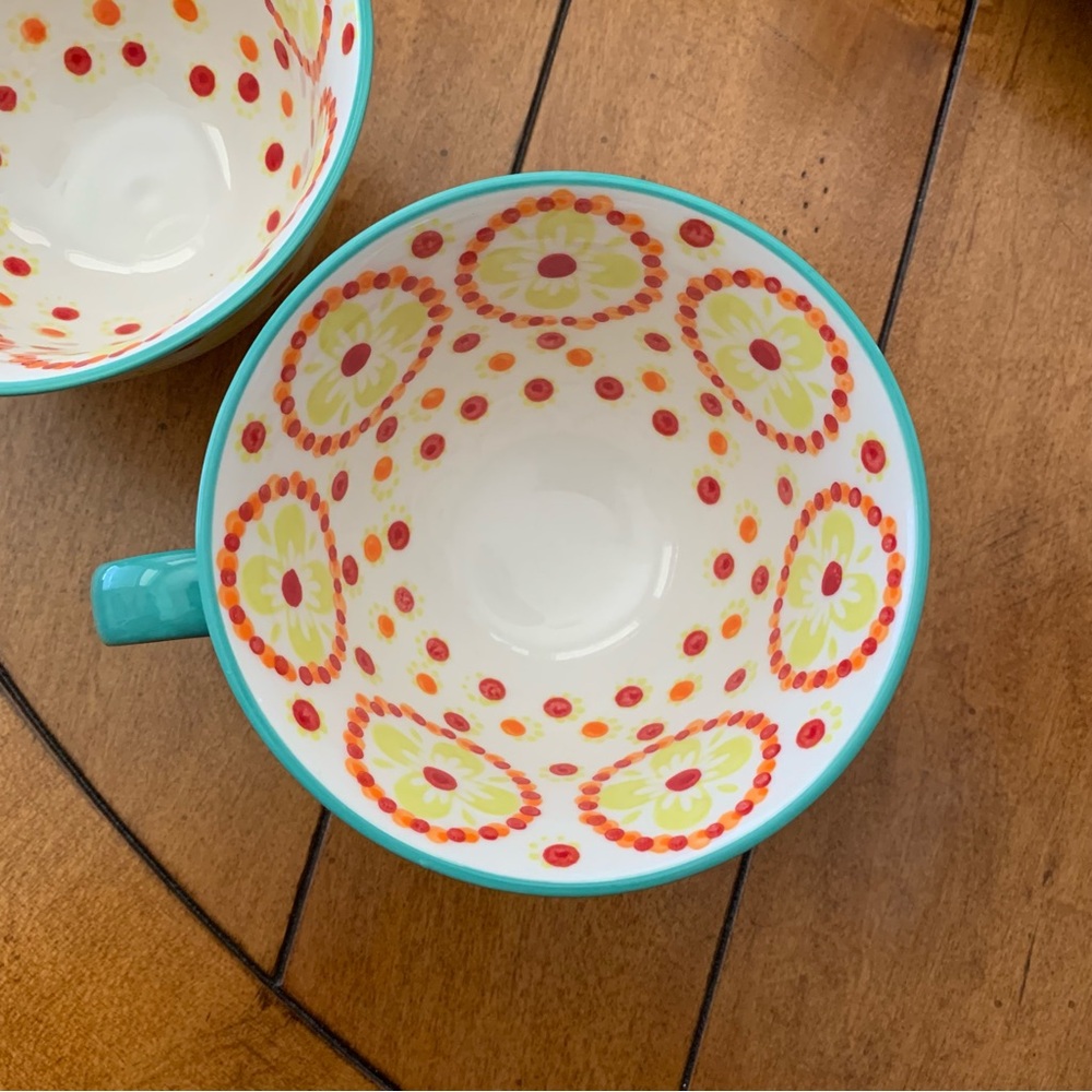 Large Coffee Mugs set of 2, 15oz Footed Cups, Latte Cappuccino Hot Chocolate - Picture 2 of 4